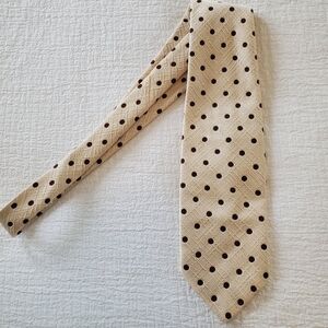 Creme Beige & Brown Polka Dot Men's Tie - Classic Necktie